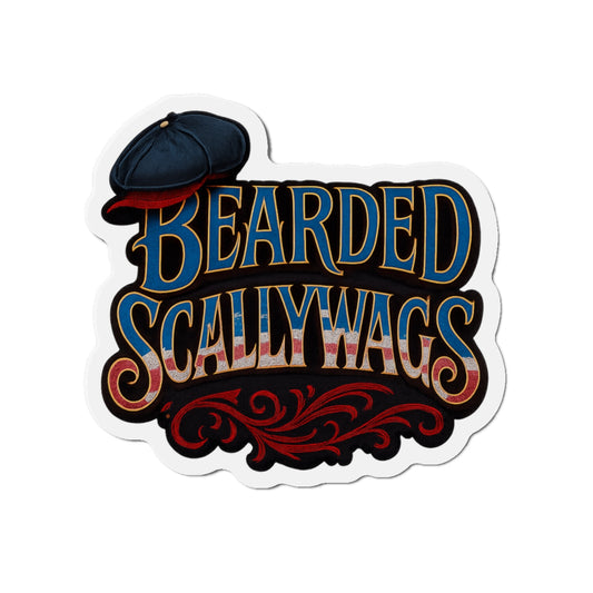 Bearded Scallywags 4th July Die-Cut Magnets, Fun Refrigerator Decor, Vintage Style Stickers, Gifts for Friends & Family, Nautical Home Accent