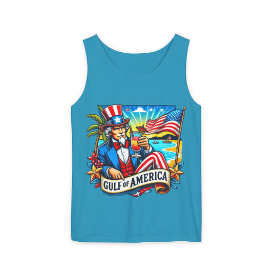Gulf of America Tank Top, Patriotic Summer Top, Unisex Beachwear, Independence Day Apparel, Vacation Style Tee