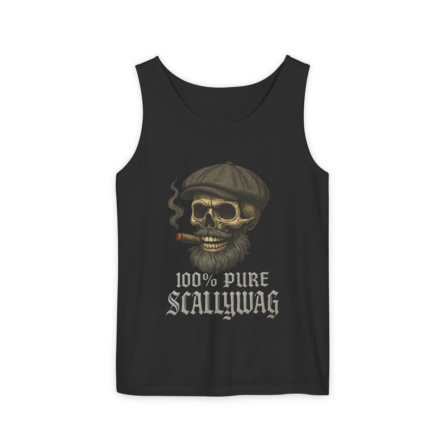 Skull and Smoke Tank Top, Unisex, Casual Wear, Summer Apparel, Cool Gift for Dads, Pirate Theme, Unique Party Shirt, Beachwear