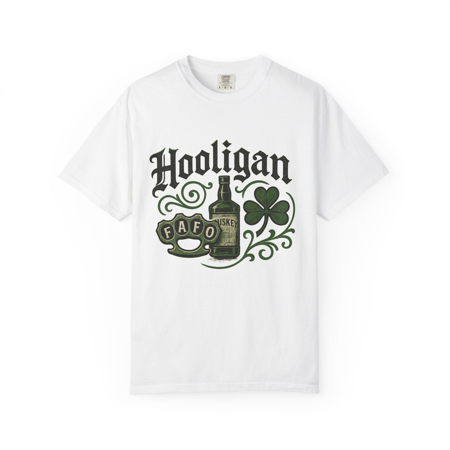 Hooligan T-shirt, Vintage Irish Tee, Unisex Funny Top, Casual Wear, Pub Crawl Outfit, Green Beer Shirt