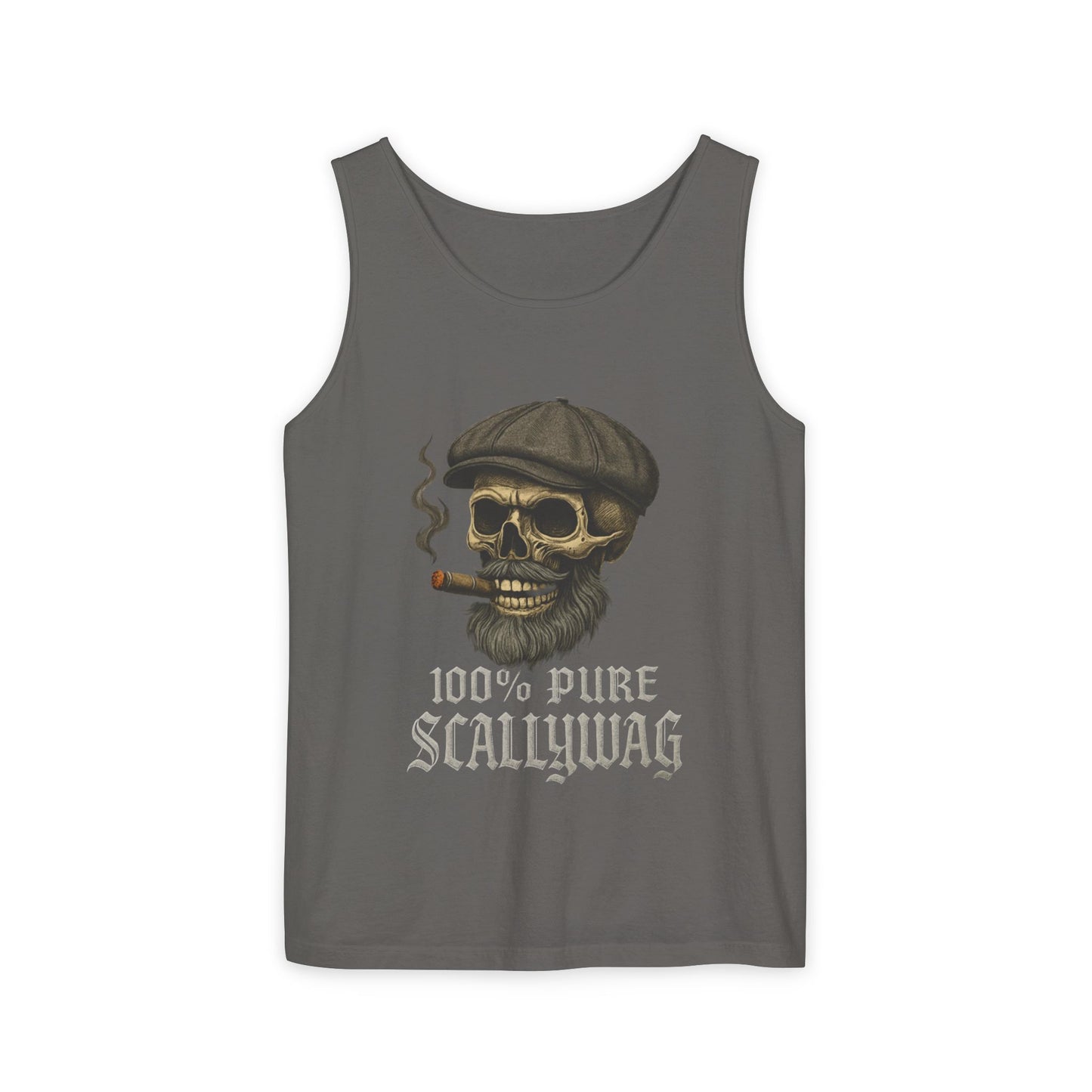 Skull and Smoke Tank Top, Unisex, Casual Wear, Summer Apparel, Cool Gift for Dads, Pirate Theme, Unique Party Shirt, Beachwear