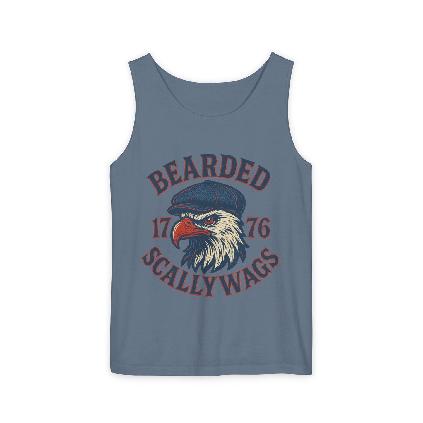 Bearded Scallywags Tank Top | Adjustable Unisex Summer Tee for Patriotism, Independence Day, Casual Wear, Memorial Day